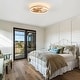 preview thumbnail 1 of 5, Jewelair 20 in. White Flush Mount Low Profile LED Ceiling Fan Faux Oak Farmhouse Ceiling Fan with Lights - 20in. FAUX OAK