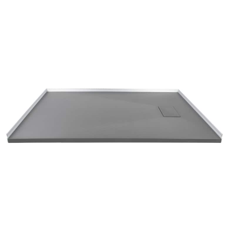 Transolid FZS7236 70-7/8" x 35-1/2" Rectangular Shower Base with Left, - Dark Grey