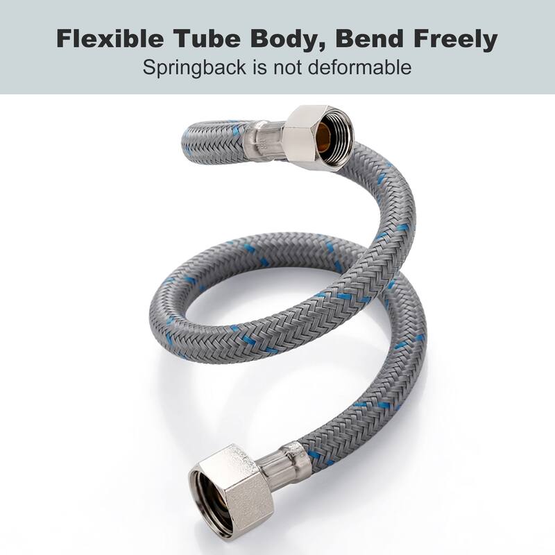 WOWOW 3/8 in. Comp x 1/2 in. FIP Braided Nylon Faucet Connector