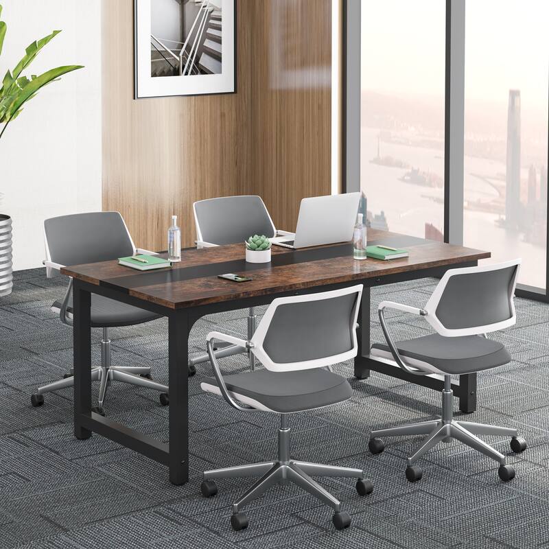 Modern Conference Table, Meeting Table for 4-6 - 63" L x 31.5" W x 29.13" H