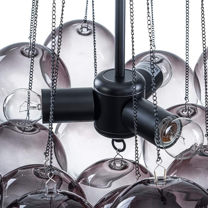 Modern Glam Cluster Gradual Colored Glass Bubble Chandelier