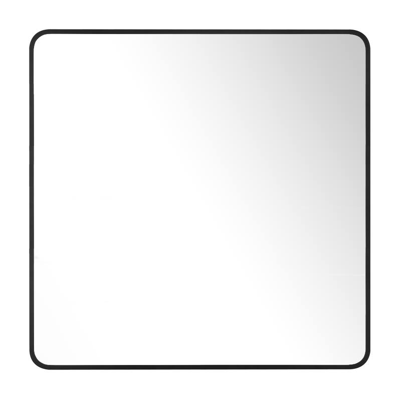 Ledel Modern Rounded Rectangular Metal Framed Bathroom Vanity Mirror