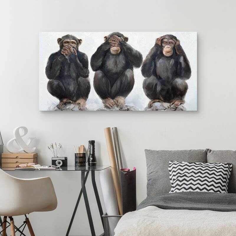 Three Monkeys by Studio Arts Canvas Art Print