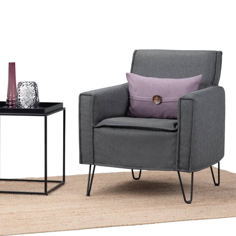 WYNDENHALL Edward 28 inch Wide Mid Century Modern Accent Chair - 28 x 30.3 x 33.1 - Slate Grey