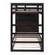 preview thumbnail 11 of 12, Twin Over Twin Solid Wood Bunk Bed wTrundle Bed, Staircase,Espresso