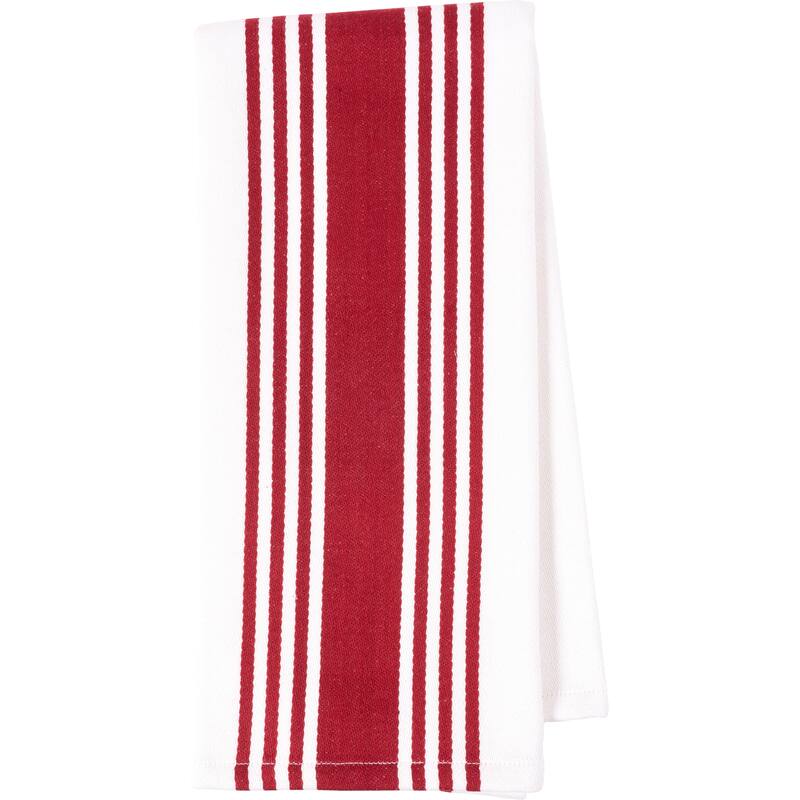 KAF Home Set of 4 Centerband and Waffle Kitchen Towels, 18"x28"