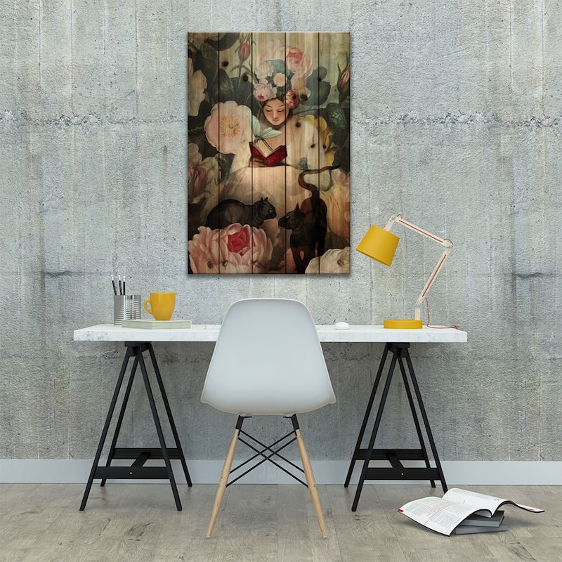 The Reading Print On Wood by Catrin Welz-Stein - Multi-Color