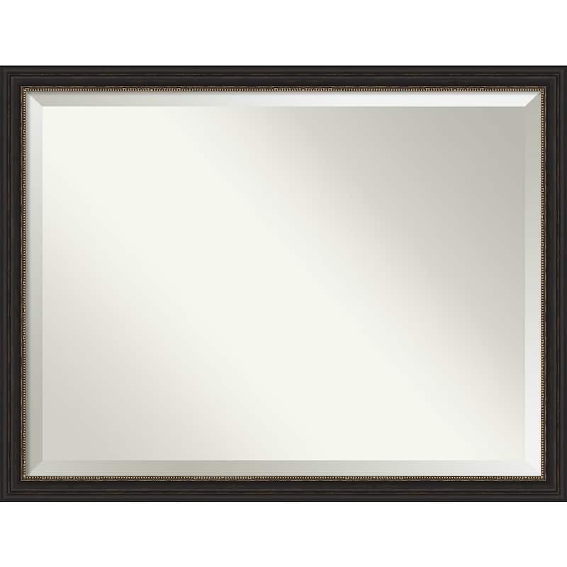 Beveled Bathroom Wall Mirror - Accent Bronze Narrow Frame