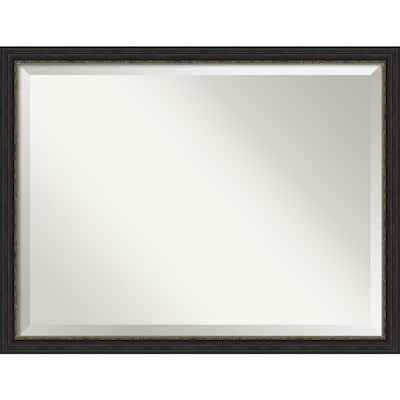 Beveled Bathroom Wall Mirror - Accent Bronze Narrow Frame