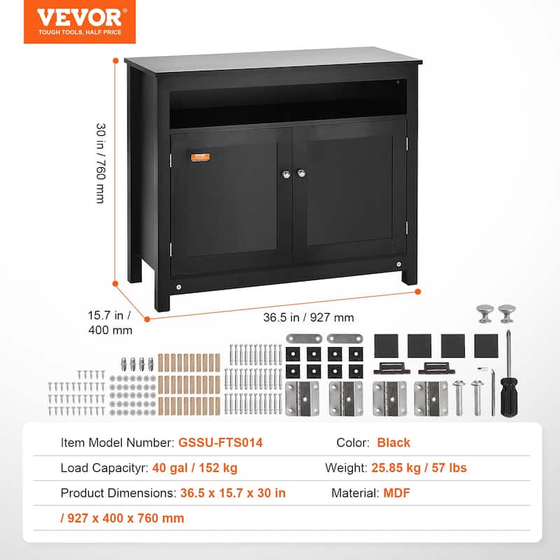 VEVOR Aquarium Stand Fish Tank Stand in MDF Turtle Tank Stand Reptile Tank Stand with Storage