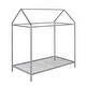 preview thumbnail 5 of 7, Kids Twin Metal House Bed Frame - Sturdy Platform Bed with Adjustable Height and Creative Playhouse Design