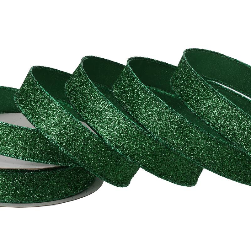 1"X20Y Wired Glitter Satin Ribbon