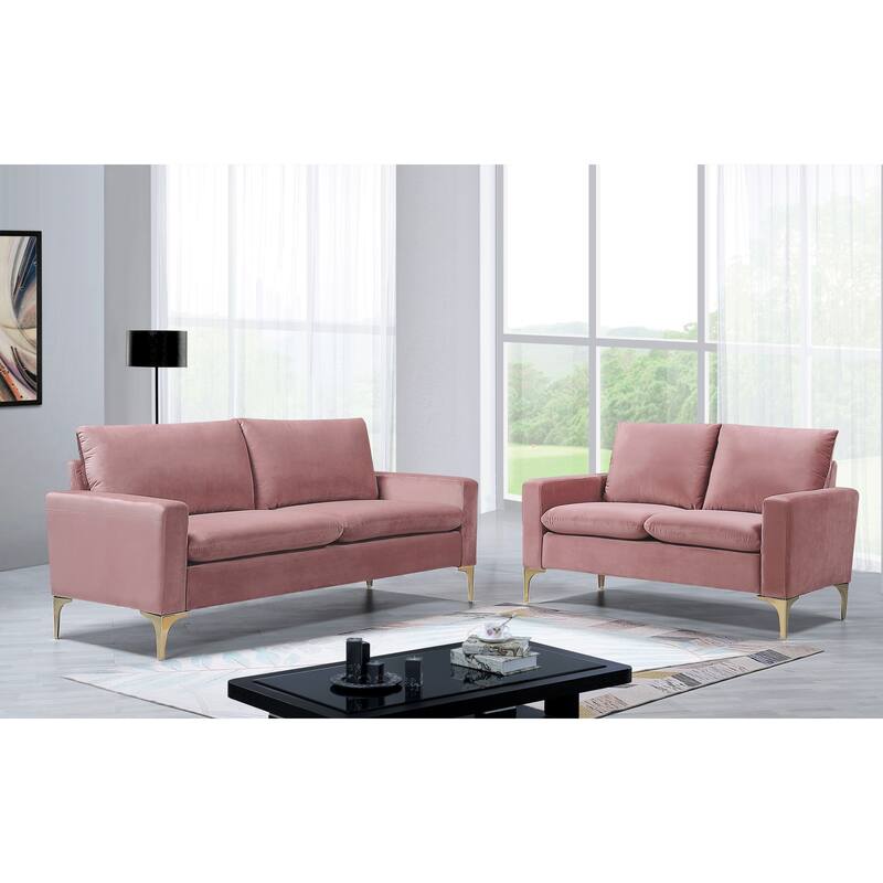 Buchan 54.7'' Velvet Square Arm Loveseat