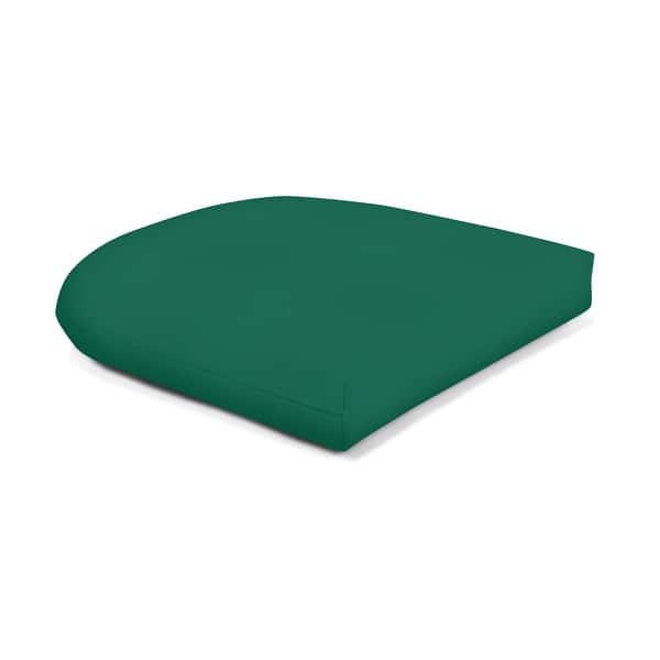 slide 2 of 5, Sunbrella Solid Color 19.5-inch Curved Outdoor Seat Pad Canvas Forest Green