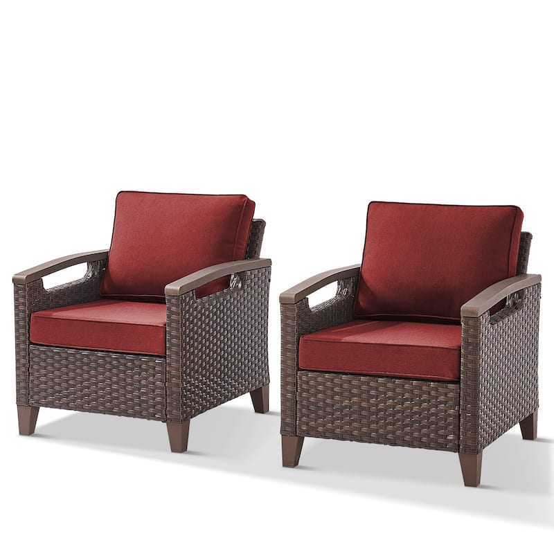 High Back Outdoor Patio Chairs Set of 2