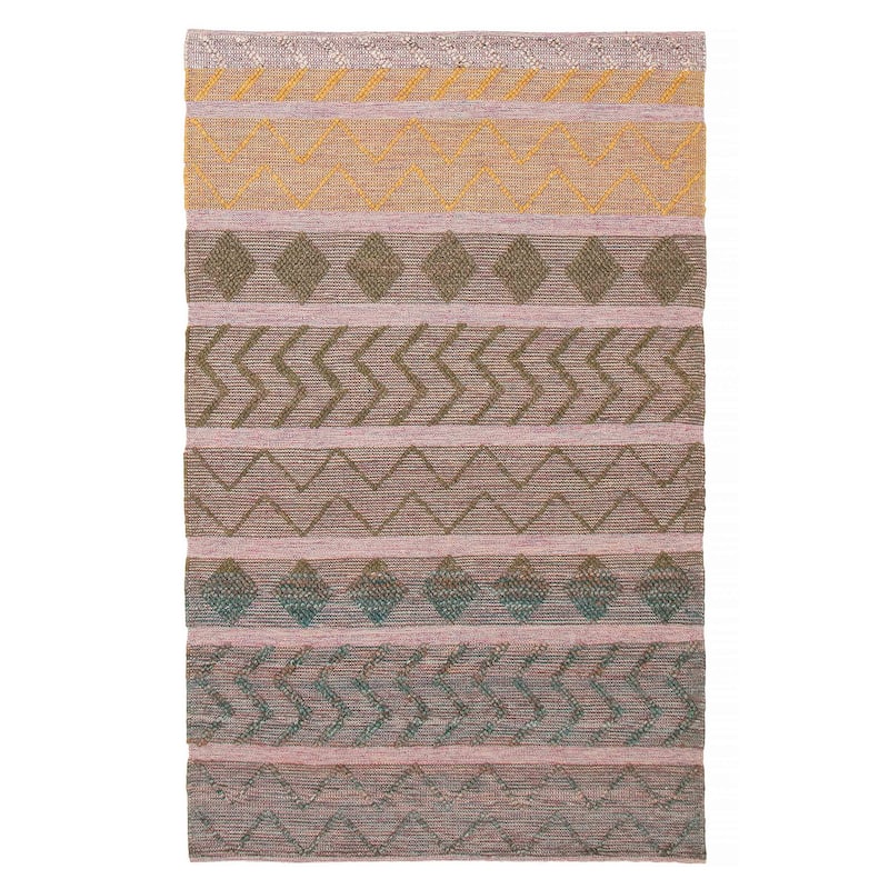 ECARPETGALLERY Braid weave Sienna Olive Wool Rug - 5'11 x 9'3 - Olive - 5'11 x 9'3