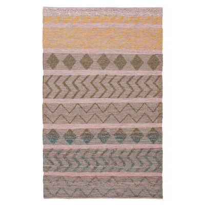 ECARPETGALLERY Braid weave Sienna Olive Wool Rug - 5'11 x 9'3