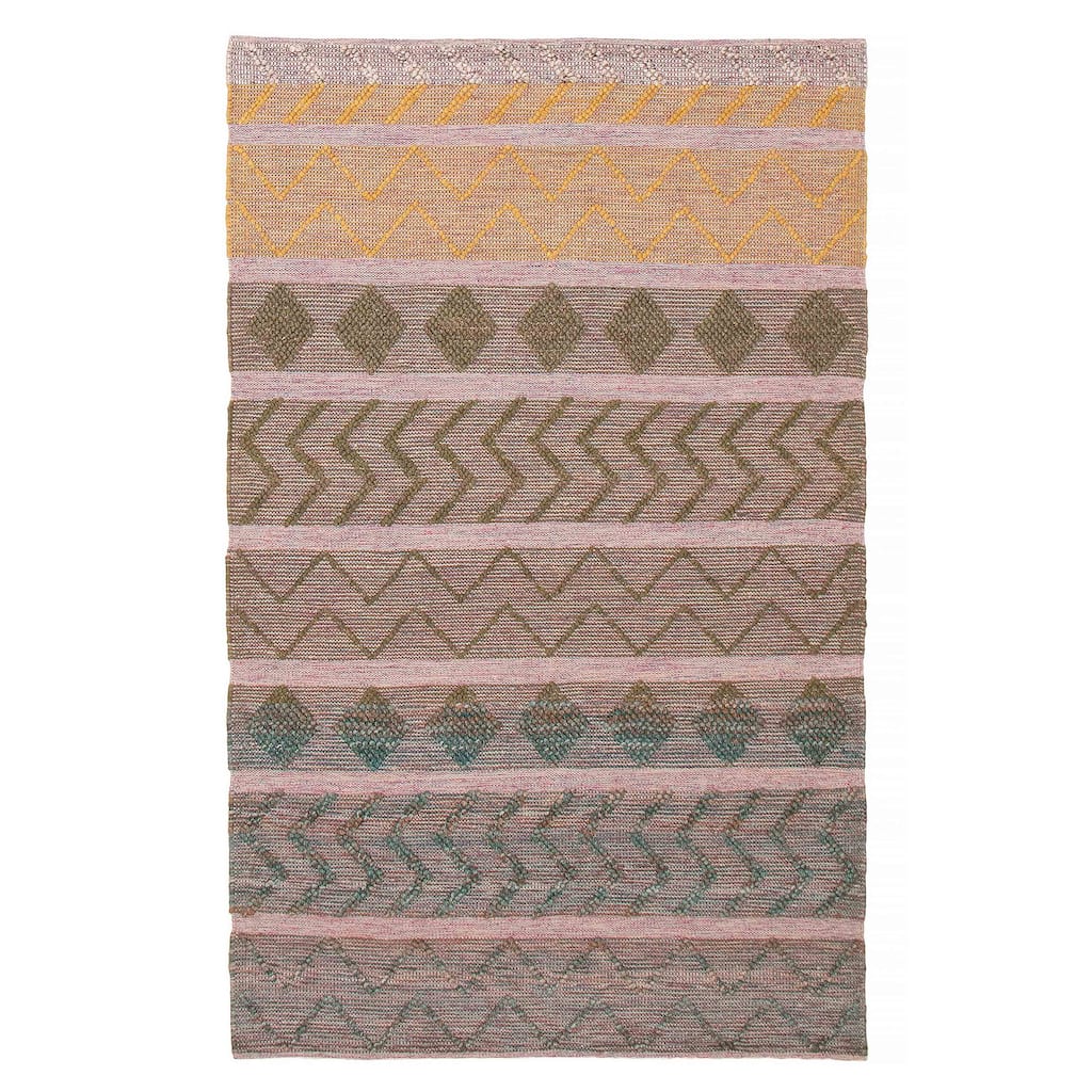 ECARPETGALLERY Braid weave Sienna Olive Wool Rug - 5'11 x 9'3