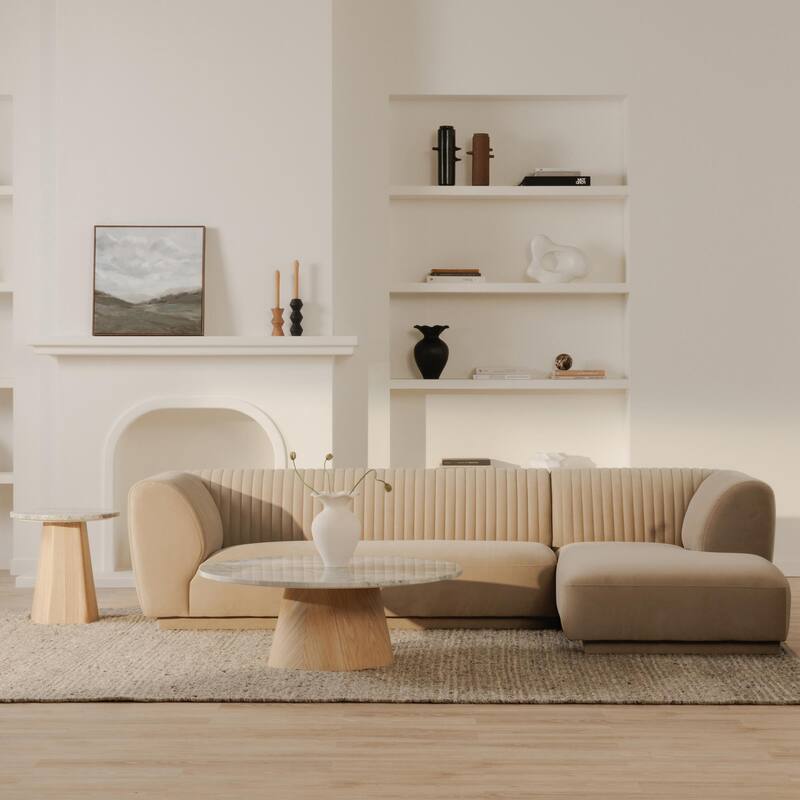 NADAAL STUDIOS Iona, Left Hand Facing Upholstered Sectional, Brown - 116.75 X 71 X 27.5