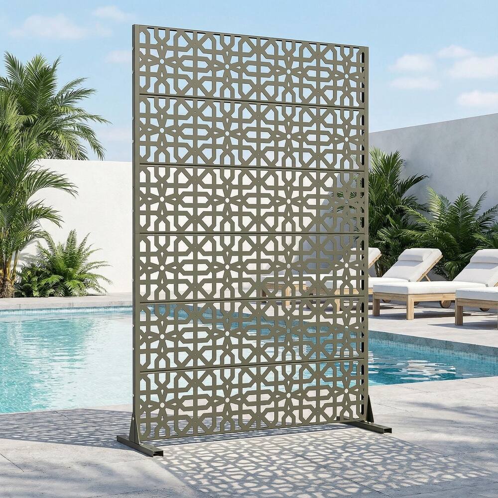 Dovelina 72'' x 47'' Privacy Metal Screen Fence Panel