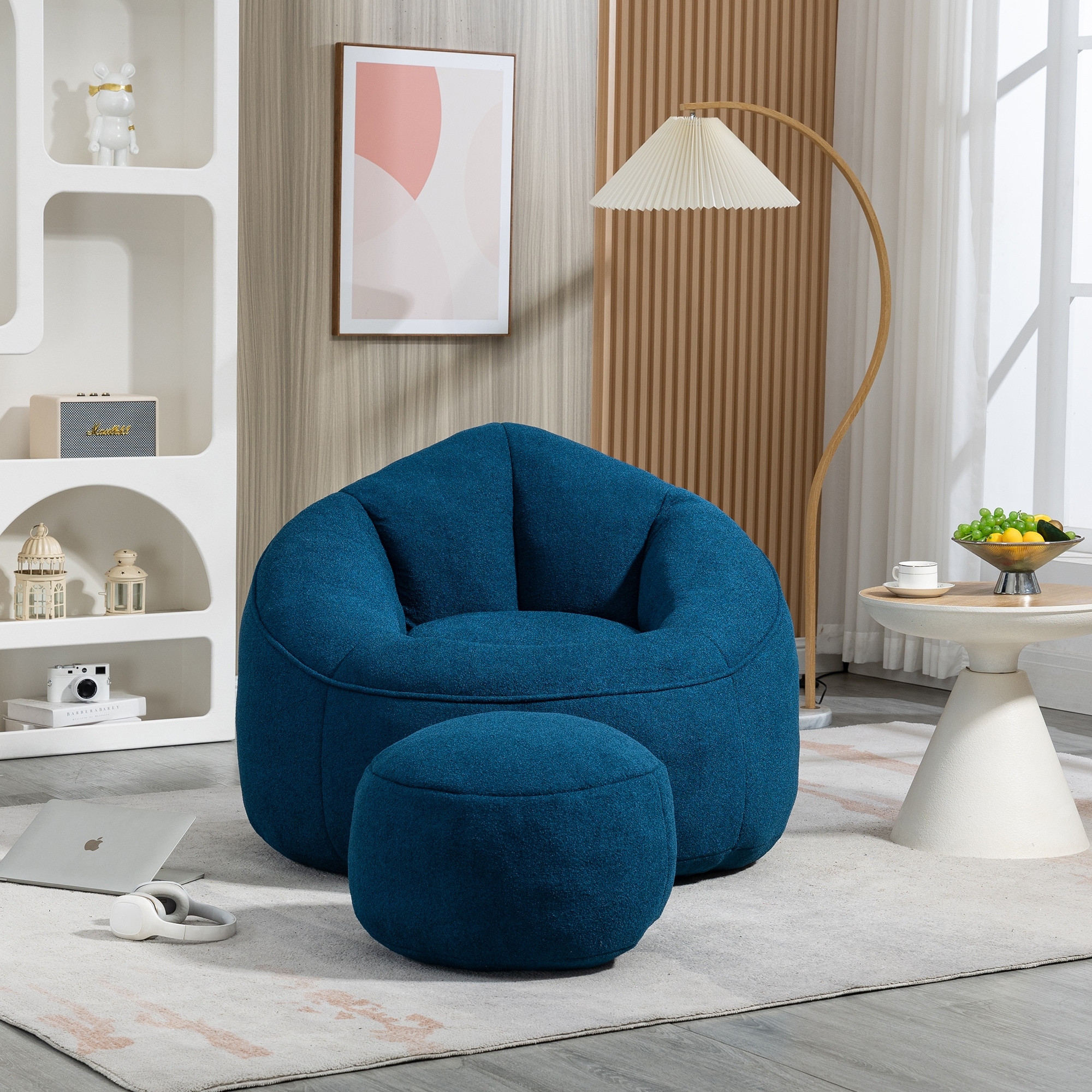 Bean bag chair with outlet footrest