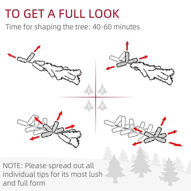 HOMCOM Nordic Pine Artificial Christmas Tree - Snow Flocked Tips, Foldable Metal Stand, Easy Assembly - Green