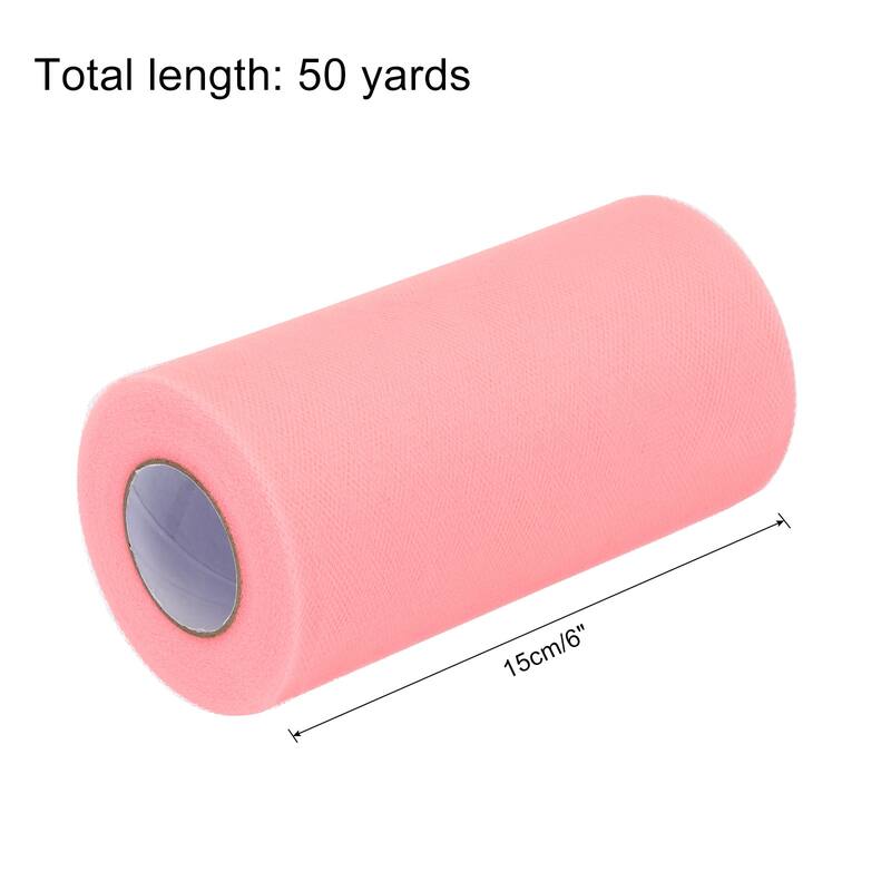 Tulle Rolls Fabric Spools 6" for Decoration Wrapping Wedding DIY Craft - Dusty Pink - 50 Yard