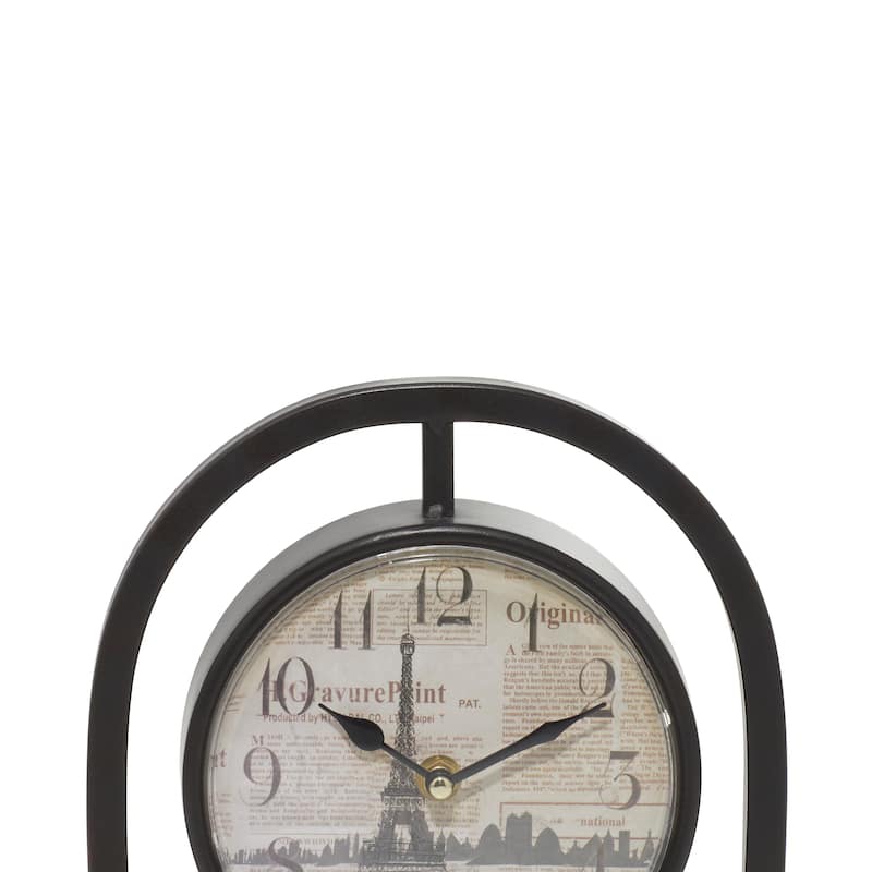 Black Metal Pendulum Stand Clock (Set of 4)