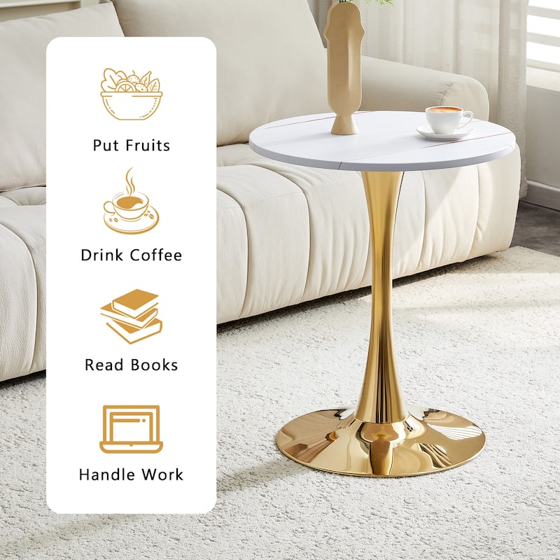 Round Tulip Dining Table, Kitchen Table with Thickened Tabletop, Bistro Table Circle Table Coffee Table