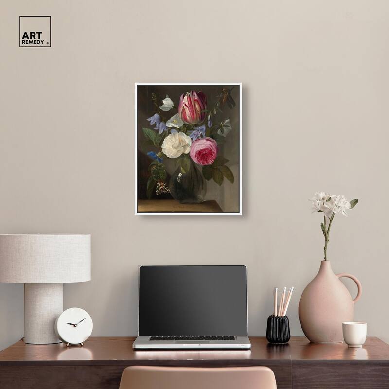 Roses and a Tulip Canvas by Art Remedy