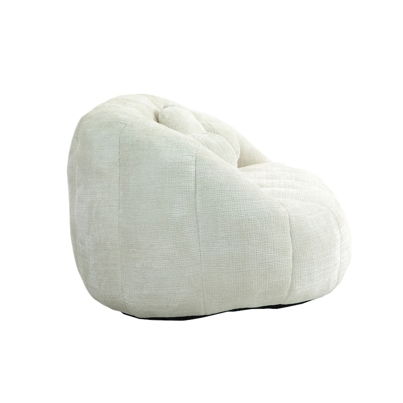 GDFStudio - Charlotte Plush Chenille Two-Seat Bean Bag Sofa for Living Room and Lounge Areas