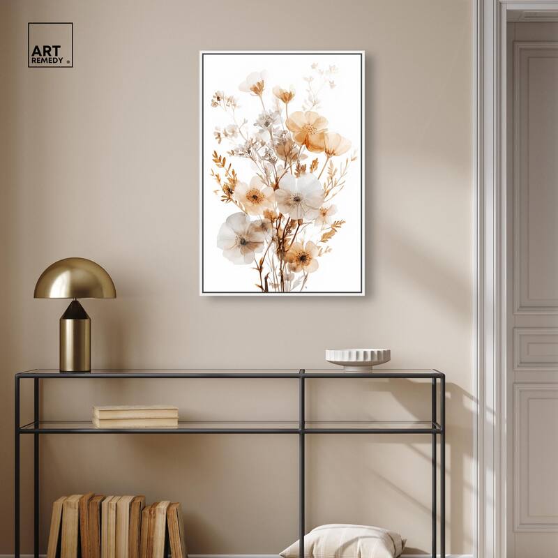 Parchment Petals Canvas by Art Remedy