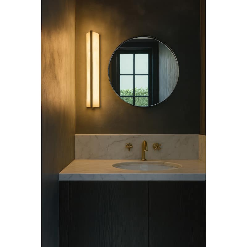 Varaluz Mingle 1-Light Tall Wall Sconce - Satin Brass