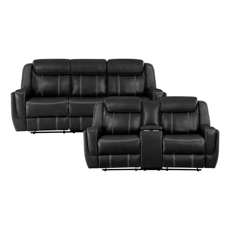 Manuel 2-Piece Manual Reclining Living Room Sofa Set