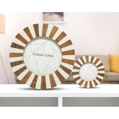Resin Wood Picture Frame Glass Construction Stylish Decorative Frame