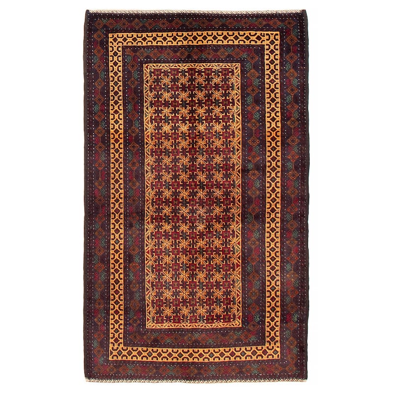 Teimani Beige, Red Rug 3'8" x 6'3" - 3'8 x 6'3 - Beige/ Red - 3'8 x 6'3
