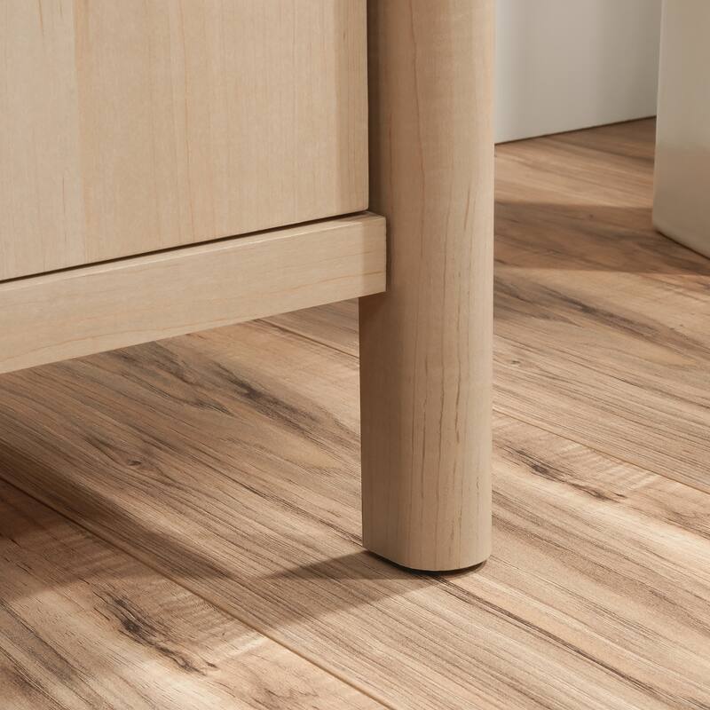 Engineered Wood Scandinavian Storage Credenza with Multi-Room Storage, Brown - 66.73" W × 20.47" D × 29.88" H