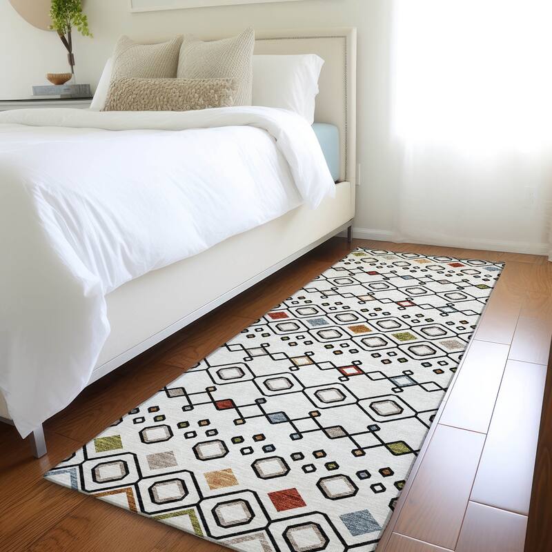 Premium Washable Super Soft Moroccan Global Mayfield Rug - Ivory - 2'3" x 7'6"