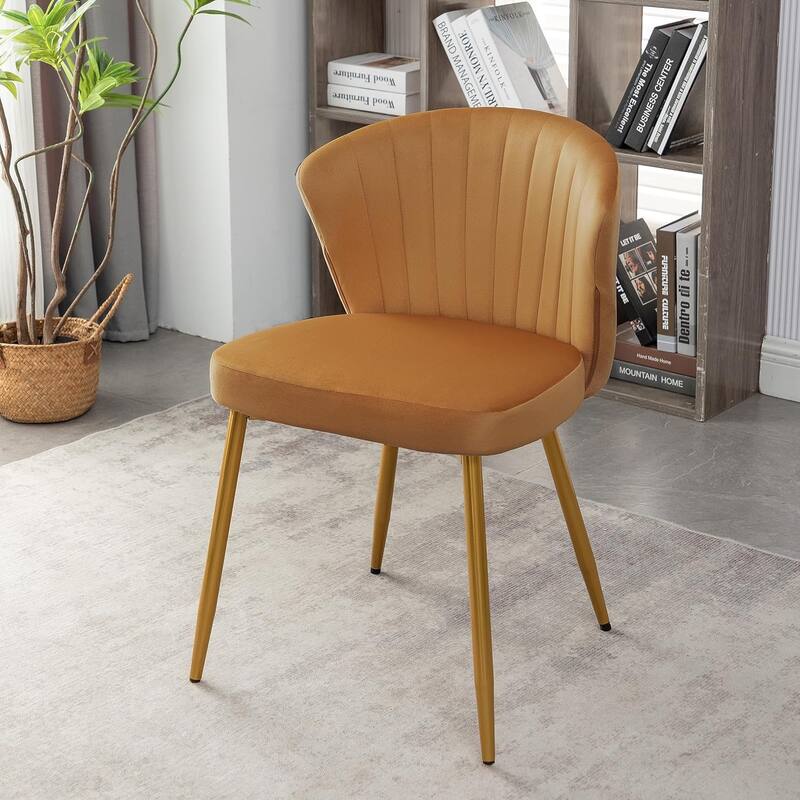 Modern Velvet Accent Chair with Channel-Tufted Design Comfortable and Trendy Armless Seat