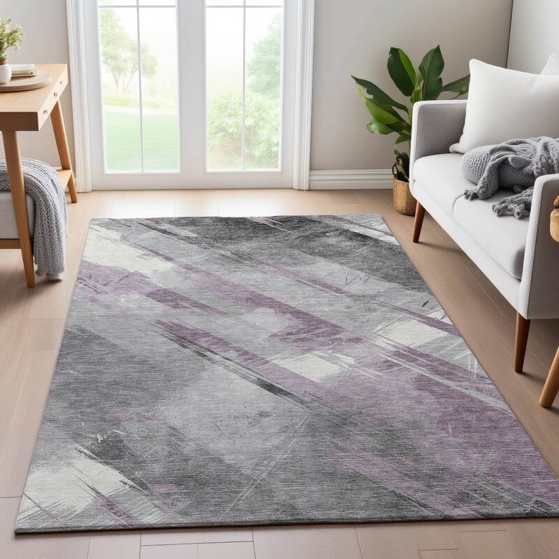 Premium Washable Super Soft Abstract Stripe Mayfield Rug