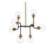 preview thumbnail 11 of 14, Hope 8 Light Pendant in with clear shade - 36 Inch