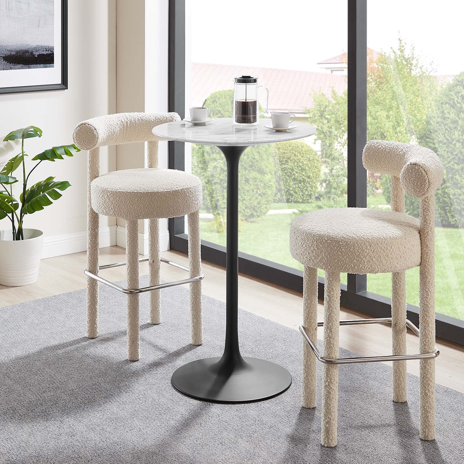 White marble bar table discount