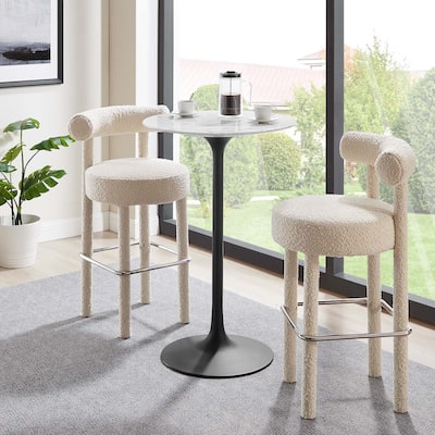 28" Round Artificial Marble Bar Table