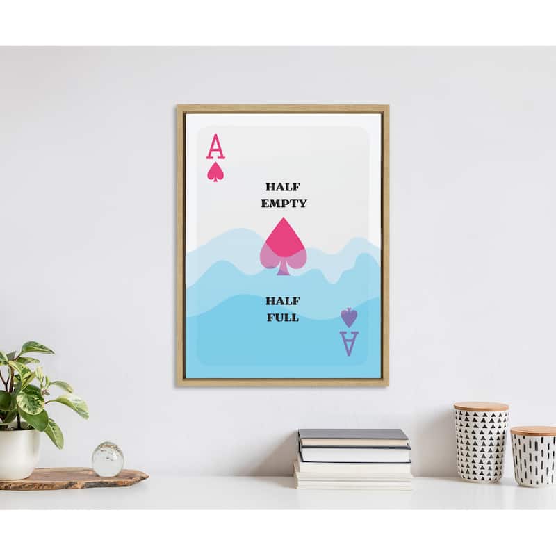 Kate and Laurel Sylvie Half Full Framed Canvas by Honey Island Studio