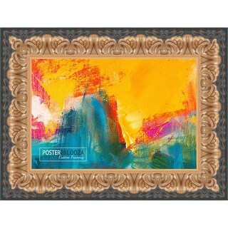 28x24 Ornate Gold Complete Wood Picture Frame with UV Acrylic, Foam ...