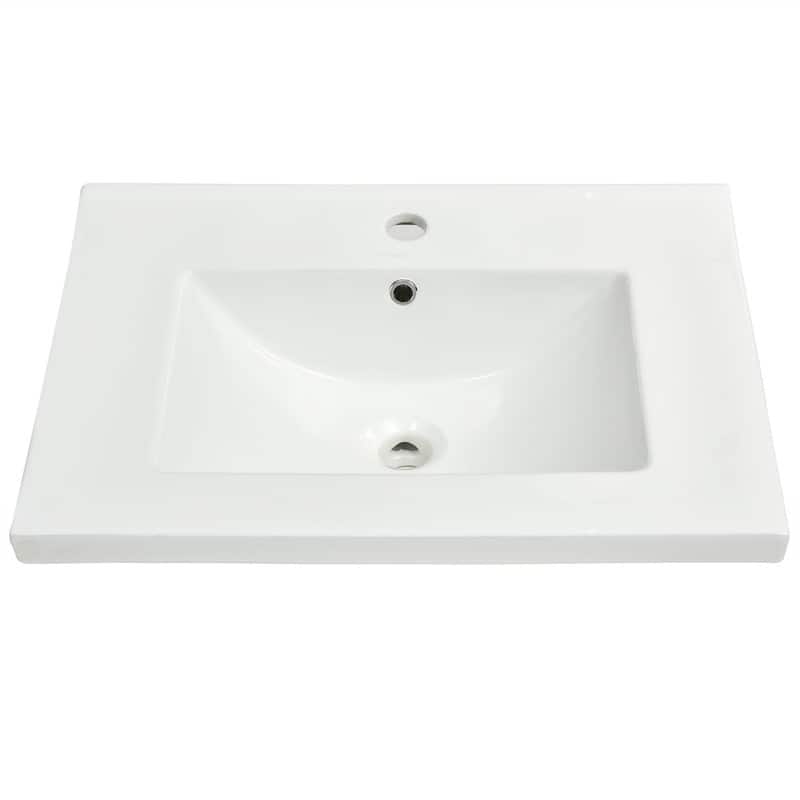 Bathroom Vanity 24 Inch, Small Bath Vanity with Sink, Modern Sink Cabinet, Free Standing Bath Vanity Combo with with 3 Drawers