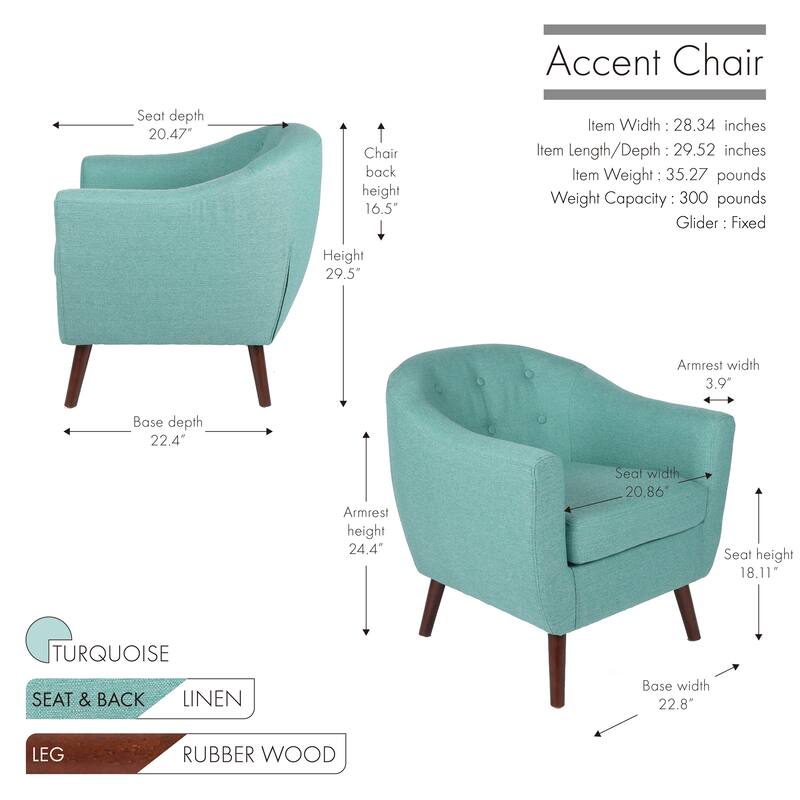 Carson Carrington Junsele Linen Upholstery Club Accent Chair