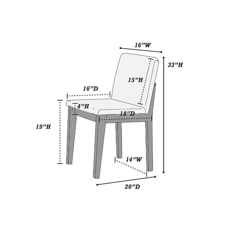 5pc Dining Room Set Dining Table 4x Chairs Fabric Chair Seat Kitchen Breakfast Rubberwood Veneer Unique Design