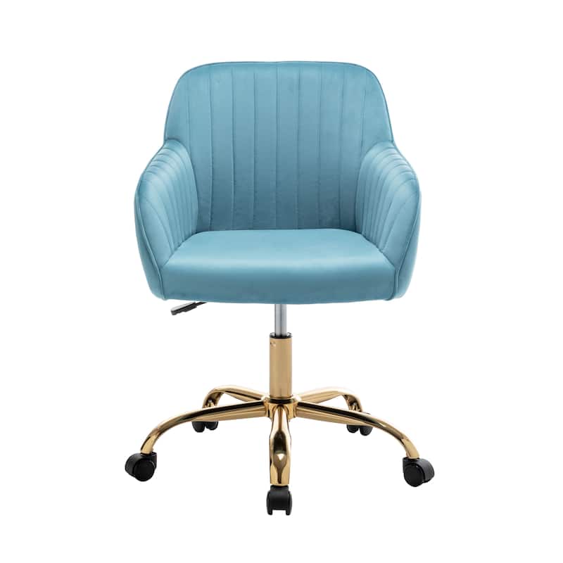 Porthos Home Belen Adjustable Office Chair, Velvet, Gold Metal Legs