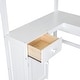 preview thumbnail 10 of 15, White Twin Size Solid Wood Loft Bed with Desk, Blackboard & Drawers